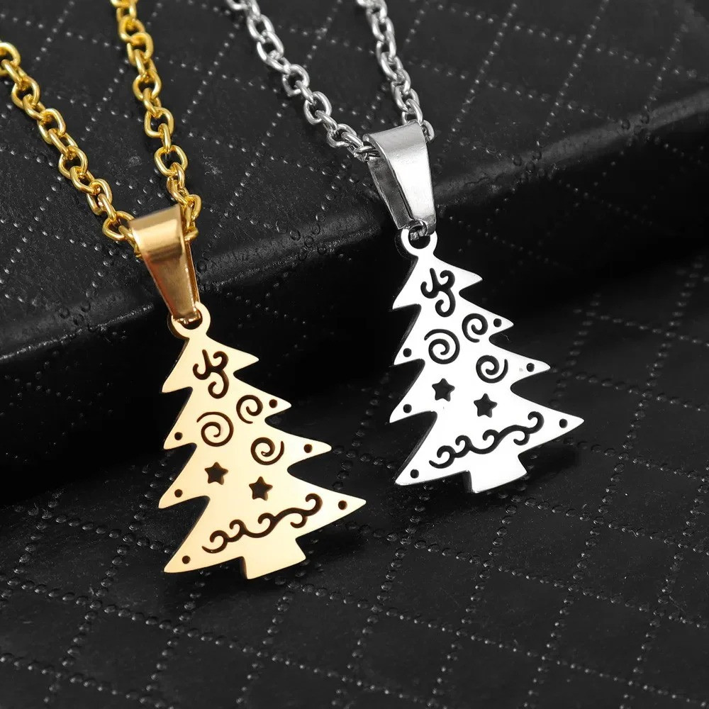 Christmas Stainless Steel Tree Necklace