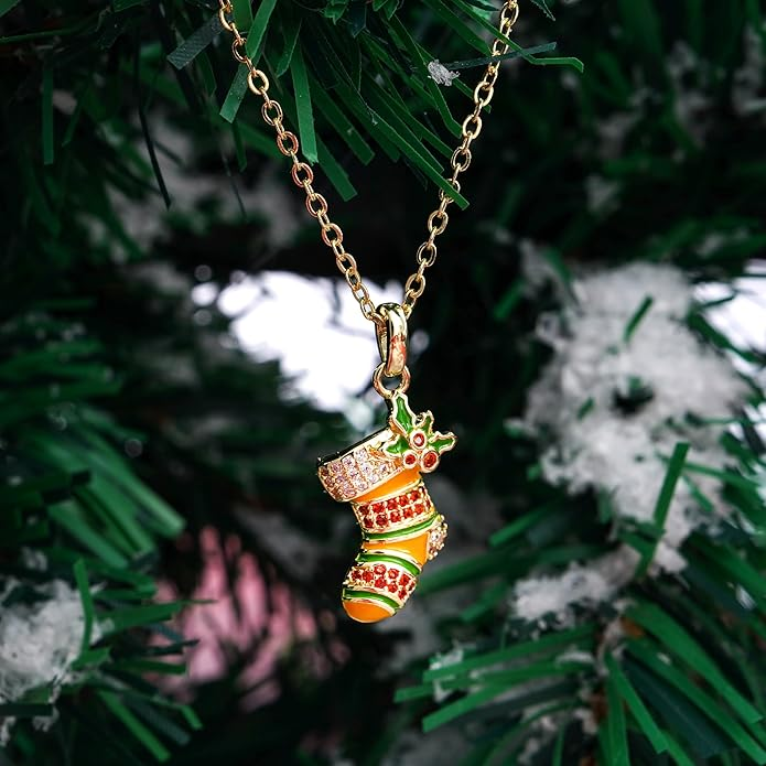 Socks Pendant Necklace  zircon