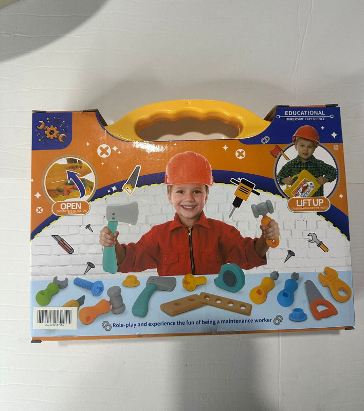 Plastic toy mechanic tool box set