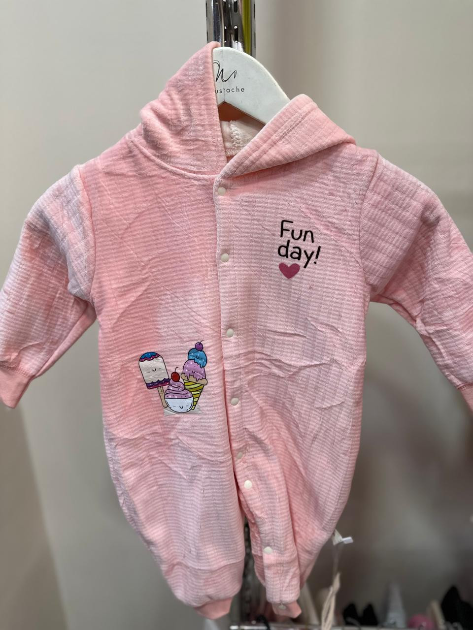 Light pink Baby Boy Fleece Overall
