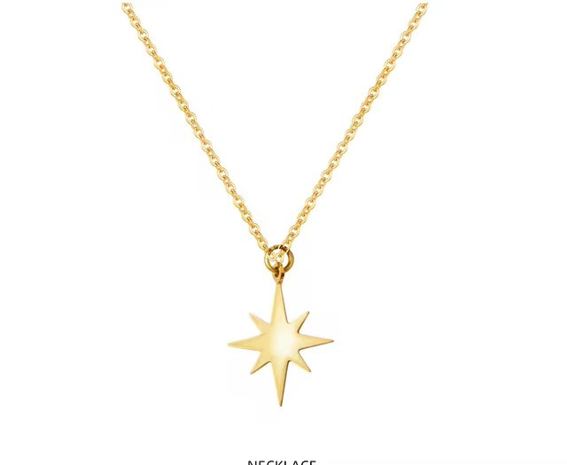 Stainless Steel Necklace Star Pendant Collar Chain