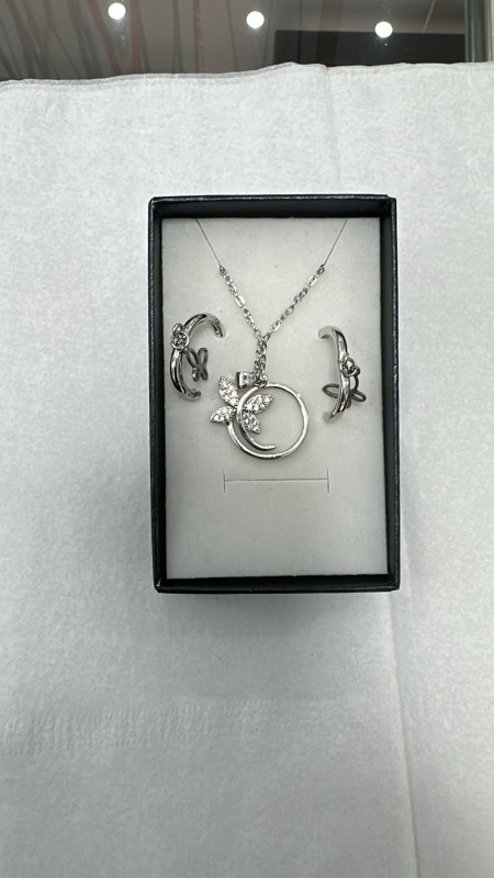 Stainless steel women's Set butterfly