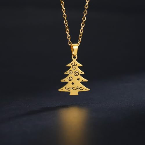 Christmas Tree Necklace Stainless Steel